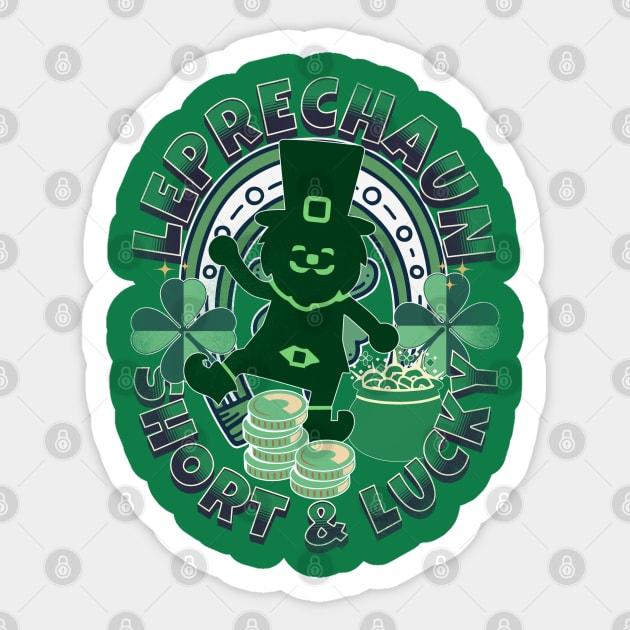 Funny Leprechauns - Short & Lucky - St. Patricks Parades Sticker by alcoshirts